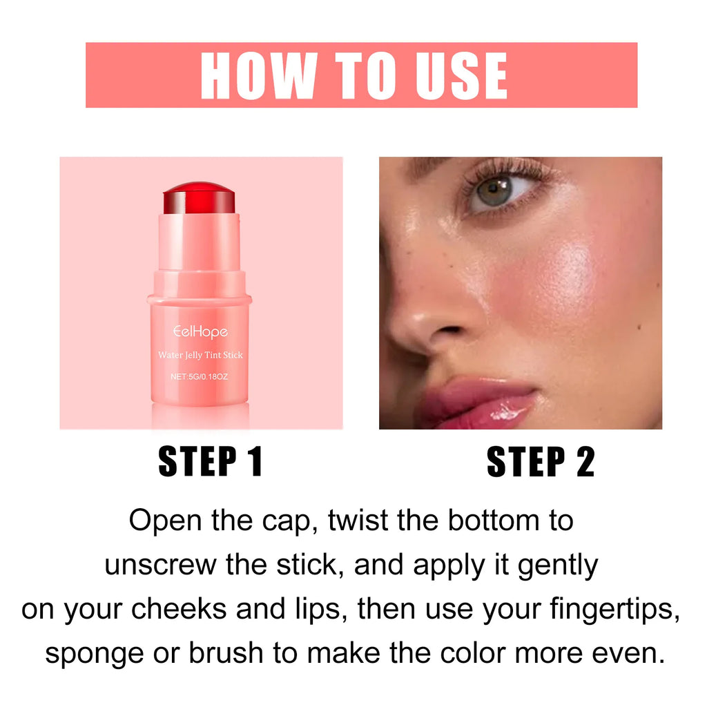Eelhope 3-in-1 Milk Jelly Tint Blush & Lip Stick | Matte Finish Blush & Lip Tint Stick Oasis Select