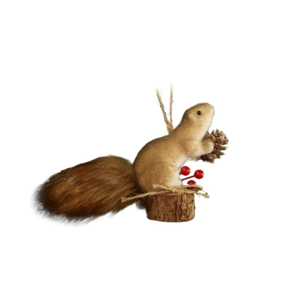 1pcs Christmas Ornaments Cute Realistic Squirrel Xmas Tree Hanging Pendants Christmas Decoration for Home New Year Kids Gifts Oasis Select 02