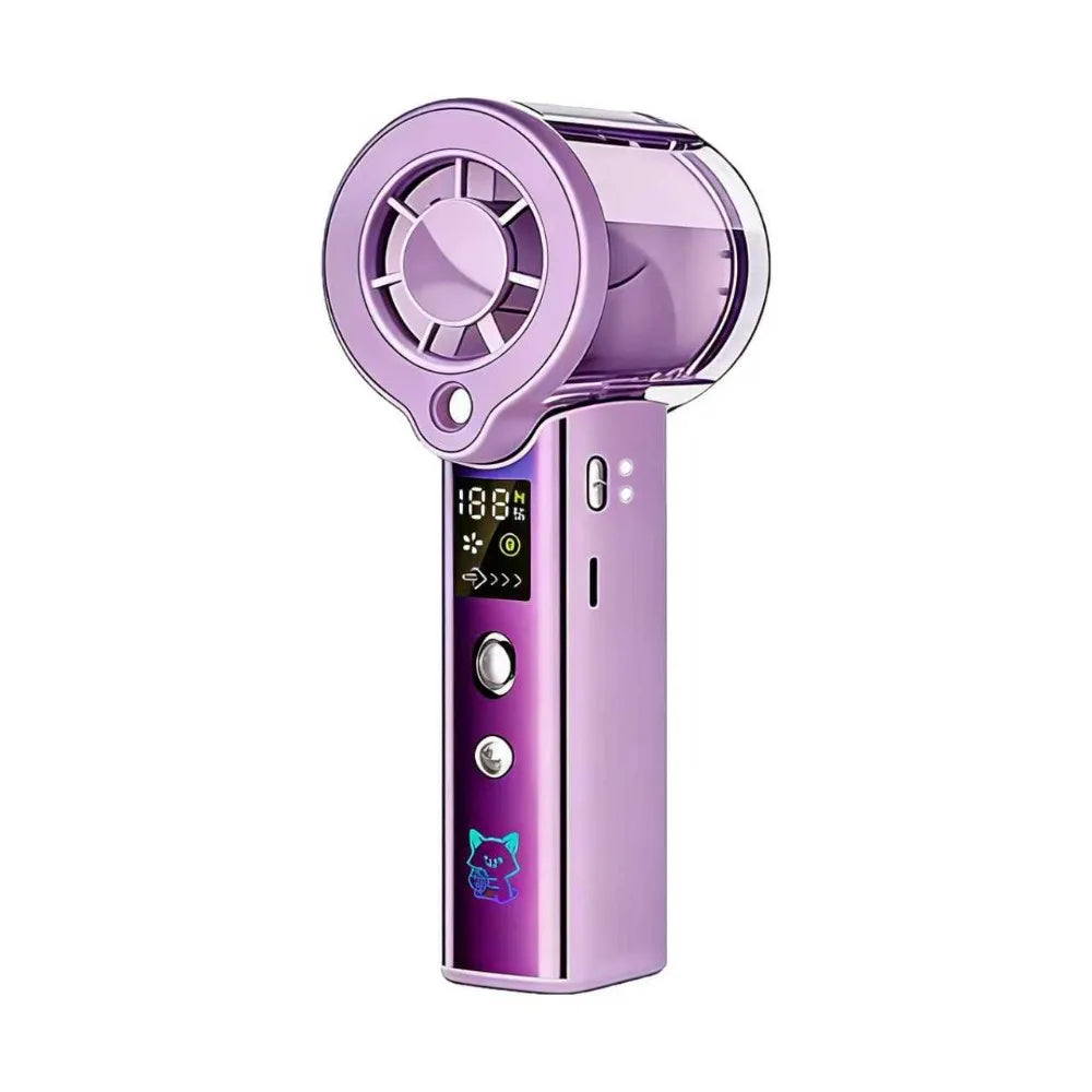 3000 MAh Rechargeable Spray Handheld Fan Cool Laser Graffiti Portable Water Replenishing Spray Fan 100 Speed For Home Outdoor Oasis Select PURPLE