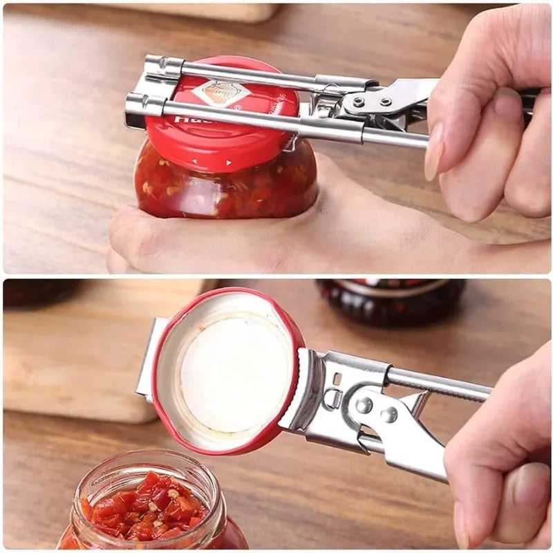 Adjustable Multi-Function Bottle Opener Stainless Steel Lids Off Jar Opener Labor-Saving Screw Can Opener For Kitchen Tools Oasis Select