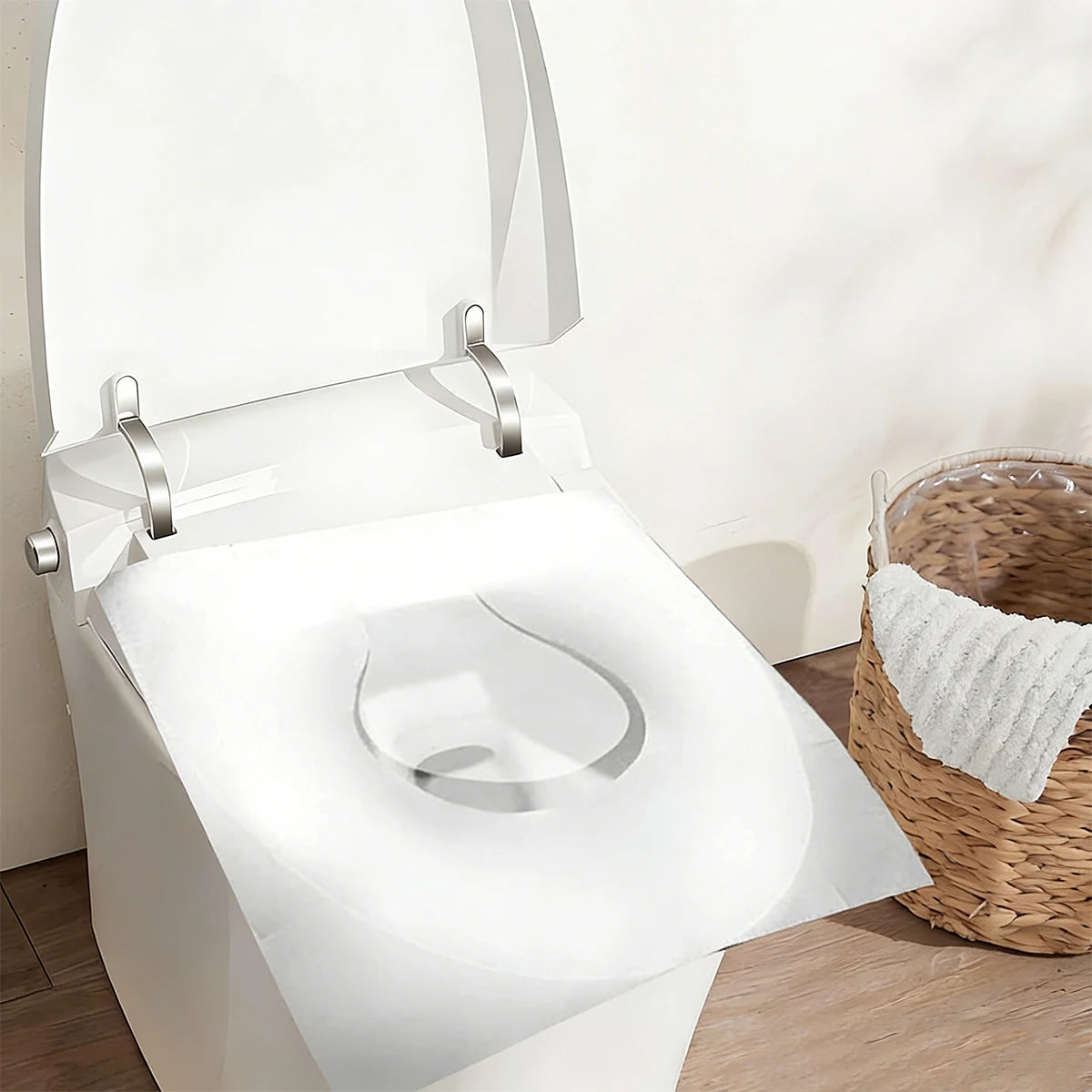 10/30/50 Sheets Disposable Toilet Seat Covers – 10 Count Compact Travel Pack, Adhesive-Free for Airplane & Public Restrooms Oasis Select