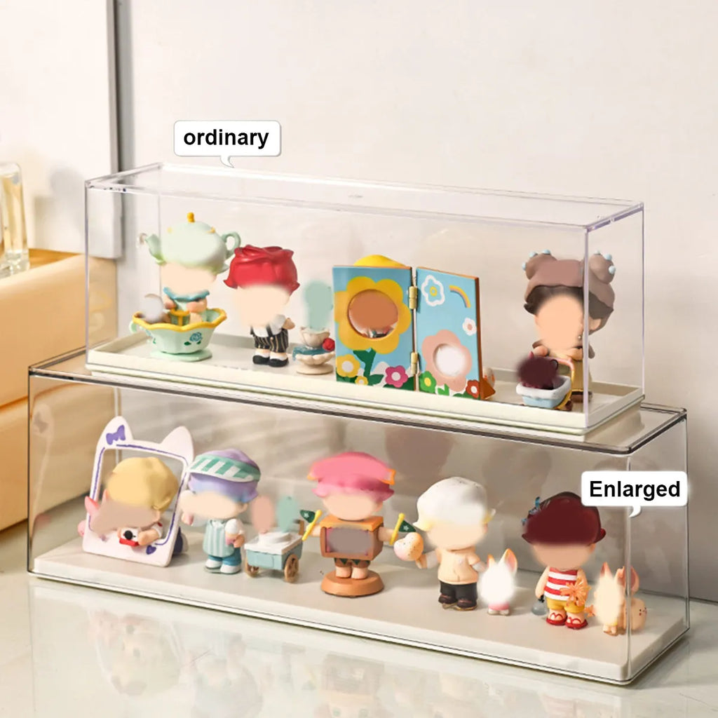 Transparent doll display cabinet, dust-proof storage box for collectibles, doll and doll display rack, stackable storage box Oasis Select