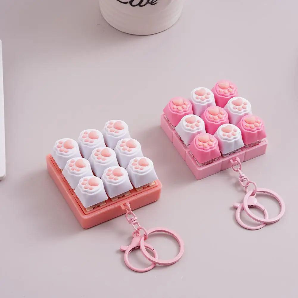 Cat's Paw Silent Keyboard Fidget Toy – Anti-Anxiety Keychain Fidget Keychain Toy Oasis Select