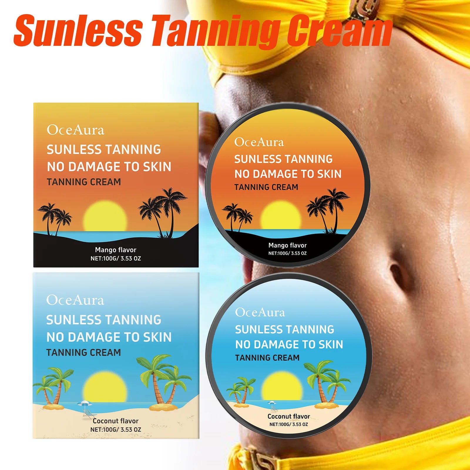 OceAura Self Tanning Cream – Sunless Bronzer Body Lotion Self Tanning Cream Oasis Select