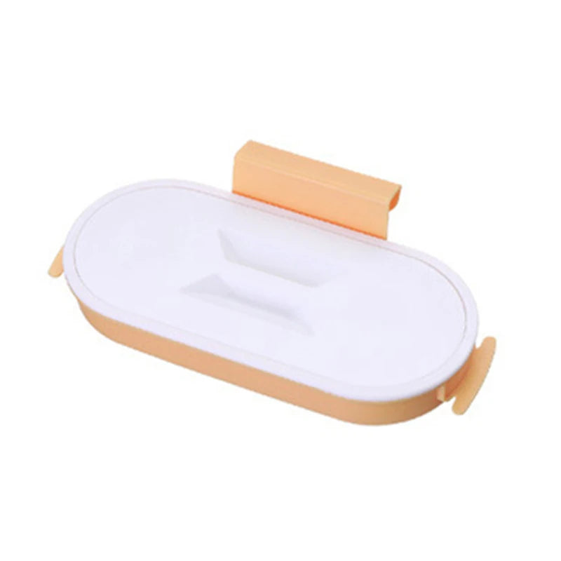 Portable Plastic Garbage Hanging Bag Kitchen Trash Storage Rack Bag Hook Scouring Pad Dry Shelf Holder Kitchen Organzier Oasis Select orange