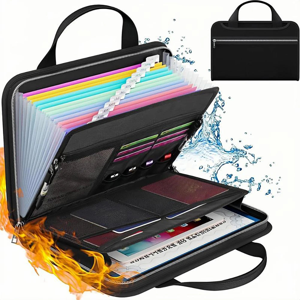 Fireproof Waterproof Document Bag | Large Capacity File Organiser