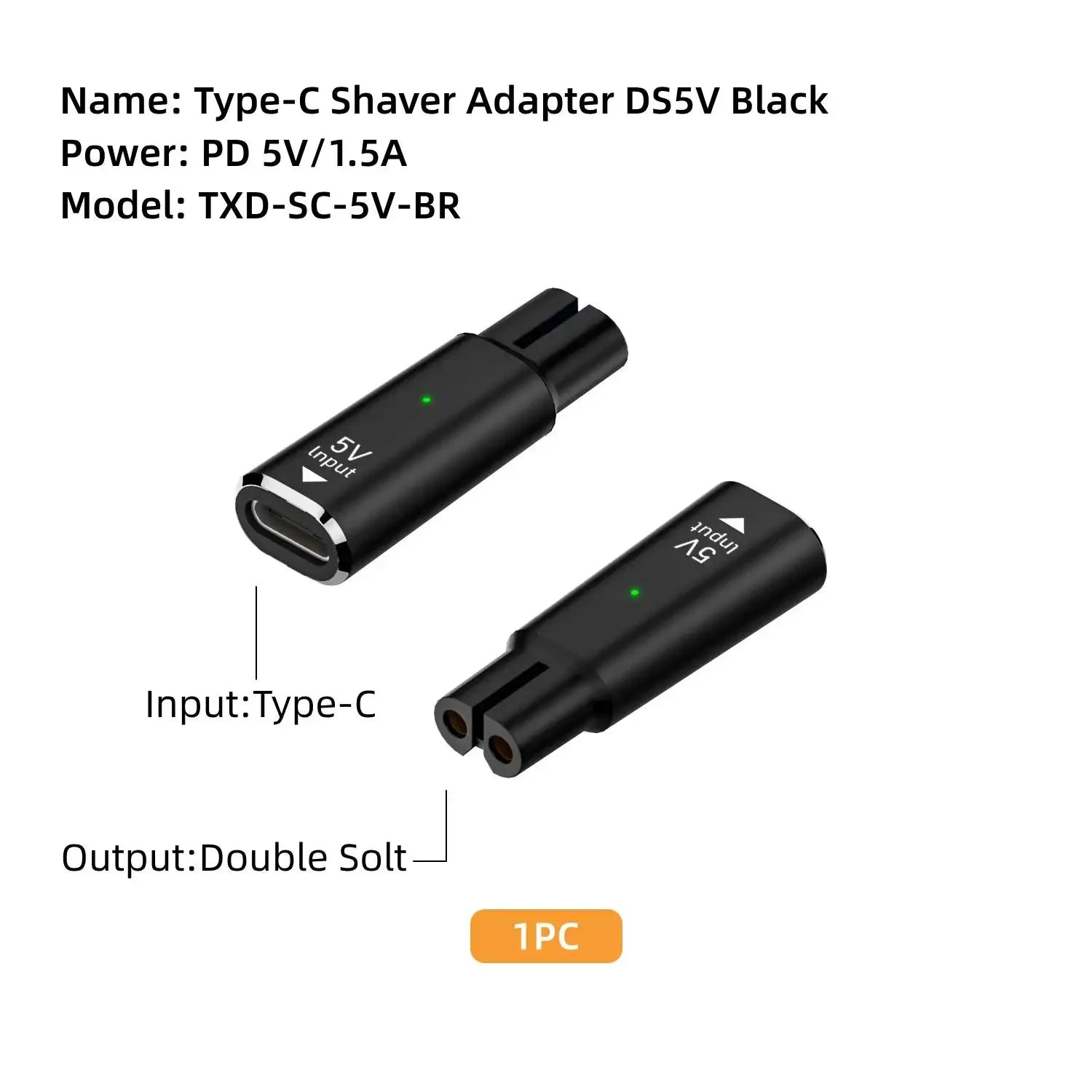 USB-C Adapter for Philips OneBlade QP2724 QP2834 – Fast Charge Shaver Charging Adapter Oasis Select