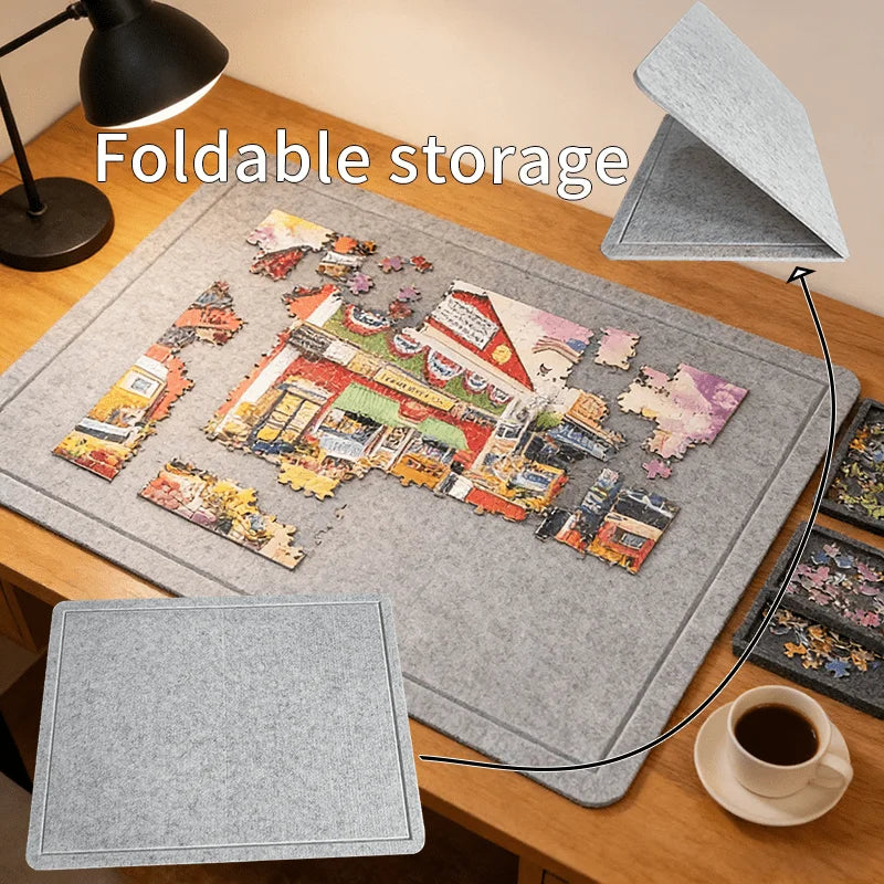 [Portable | Puzzle Board] Portable Puzzle Board | 1000pcs Table with Felt Mat, Art Frame Supplies, Storage Tool, No Pieces Oasis Select
