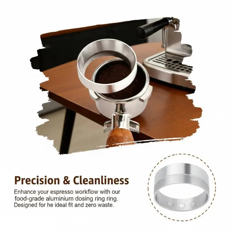 Aluminum Alloy Coffee Dosing Ring Anti-overflow Food Grade Durable for Office Daily Coffee Brewing Small Coffee Tools Oasis Select