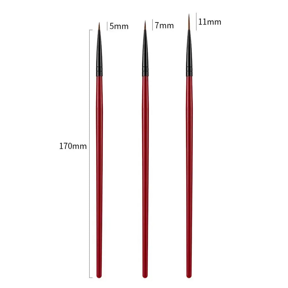 3Pcs/Pack Fine Drawing Striping Liner Design Tips Nail Art Pen Brushes UV Gel Painting Acrylic Nail Design Liner Painting Brush Oasis Select