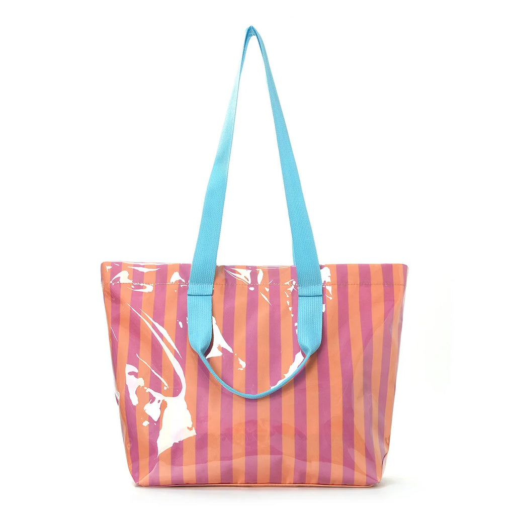 1pcs Women's Striped Handbag Travel Bag Portable Shoulder Bag Shoulder Storage Bag Is An Ideal Clothing Accessory Oasis Select Orange Pink