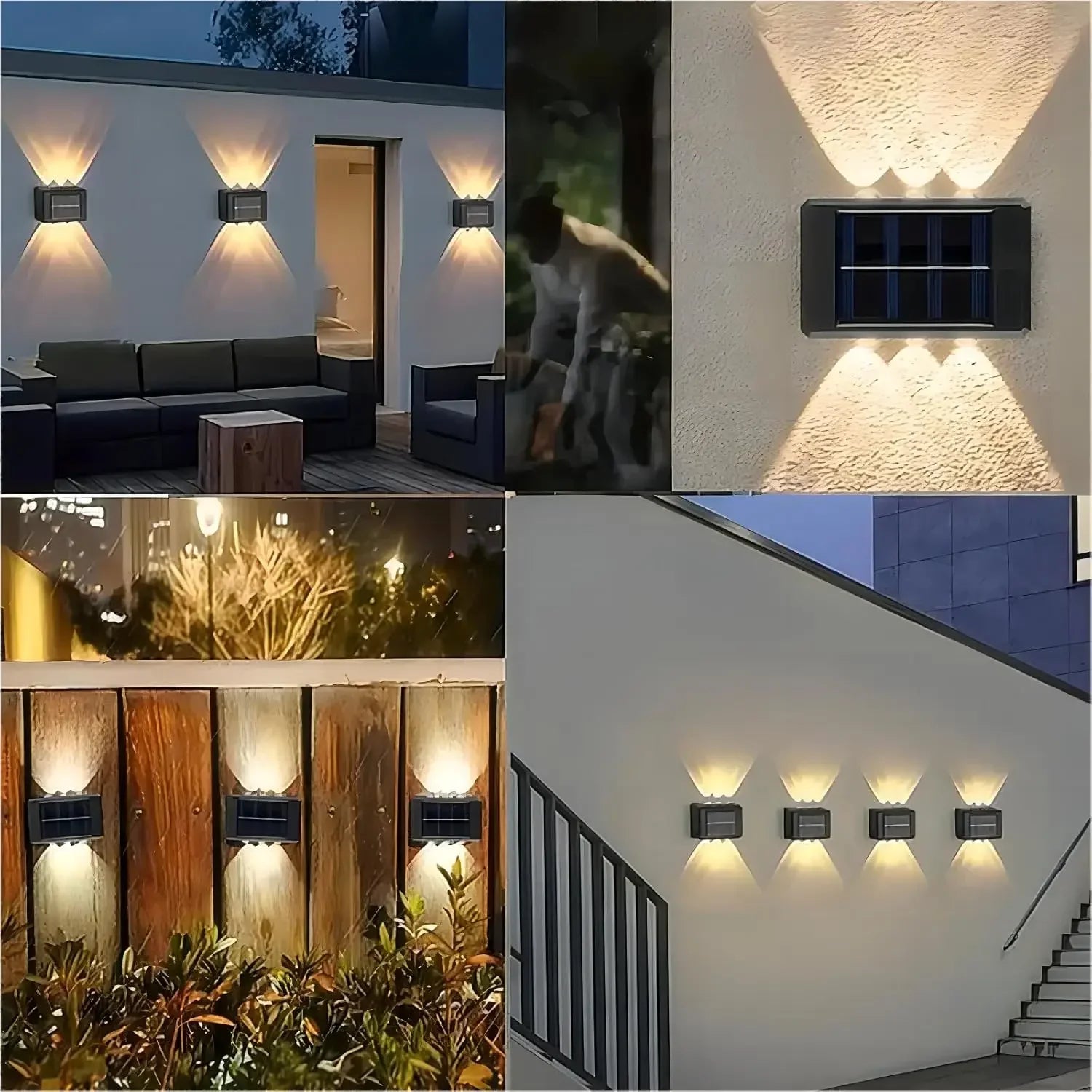 Solar LED Outdoor Wall Light – IP65 Up & Down Garden Lamp
