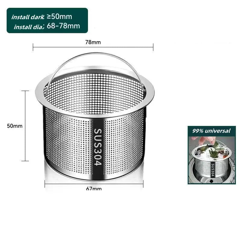 Stainless Steel Kitchen Sink Strainer Plug 99% Sink Drain Cover Filter Basket With Handle Waste Filter Mesh Kitchen Accessories Oasis Select 5cm--Sink Filter