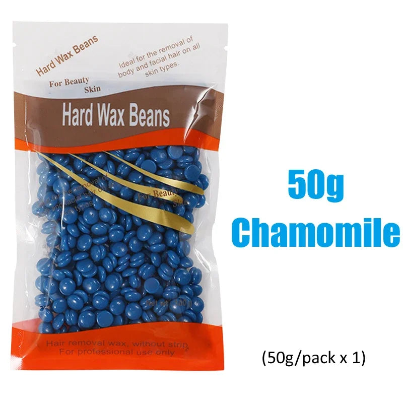 2026 Hard Wax Beans 50/200/500g for Wax Heater Painless Depilatory Body Hair Removal for Bikini Area Face And Body Oasis Select 50g-Chamomile