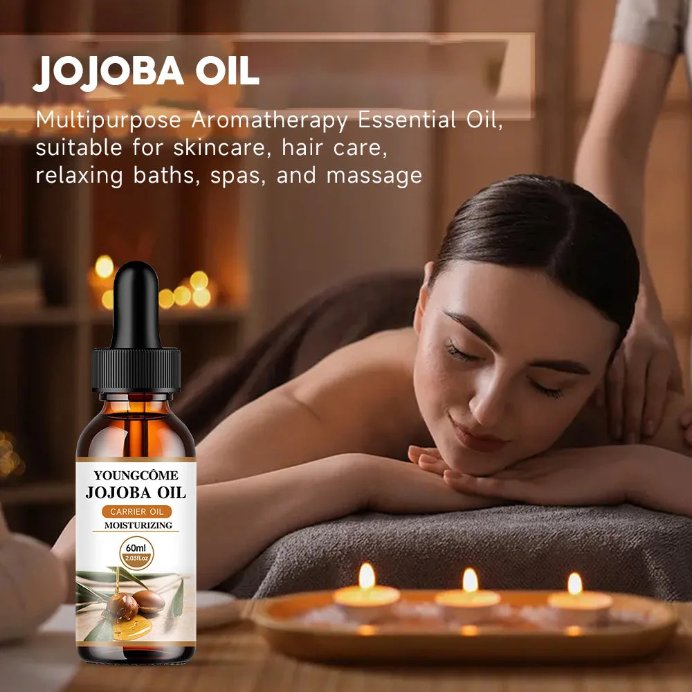 Natural Organic Jojoba Oil Anti Aging Firming Skin Face Moisturizing Relaxing Massage Oil Hair Repair Skin Care Body Oil NEW Oasis Select