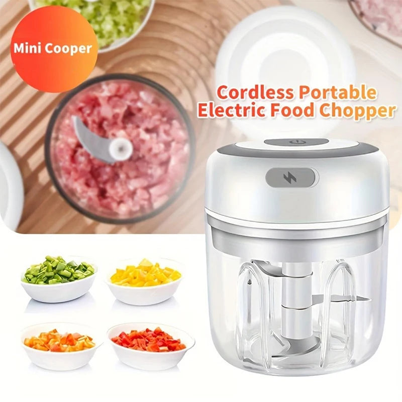 250/100ML Garlic Mincer USB Charging Powerful Mini Electric Garlic Chopper Portable Garlic Crusher Kitchen Food Chopper Unisex Oasis Select