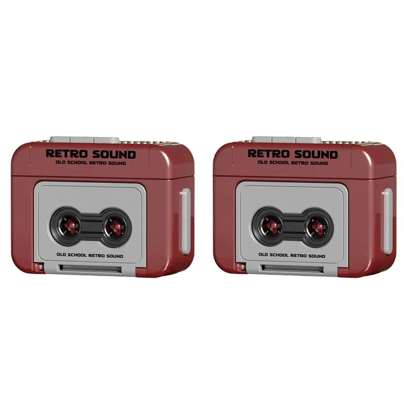2026-WISH 2X Mini Retro Recorder Keychain Can Record And Play Music Fun Music Box Pendant Personalized Couple Gift,A Oasis Select Red