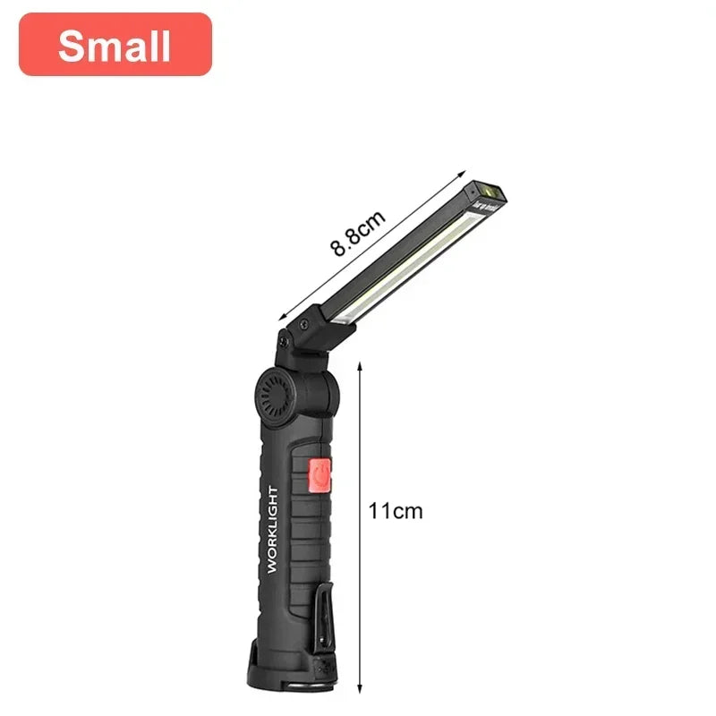 Folding COB XPE LED Work Light – USB Rechargeable & SOS Torch
