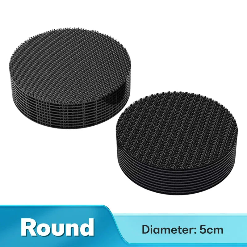 Double Sided Carpet Fixing Stickers High Adhesive Home Car Floor Mats Foot Mats Fixed Patches Anti Skid Grip Tapes Oasis Select Round 40pairs 80PCS