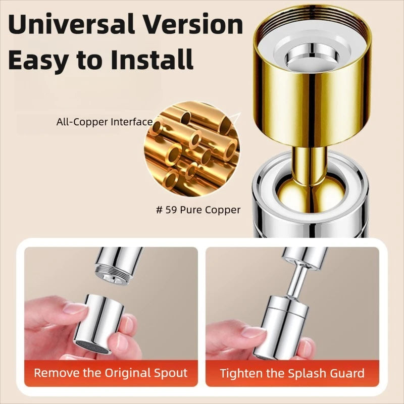 360° Rotating Faucet Aerator – 2-Mode Anti-Splash Tap Nozzle Faucet Aerator Oasis Select