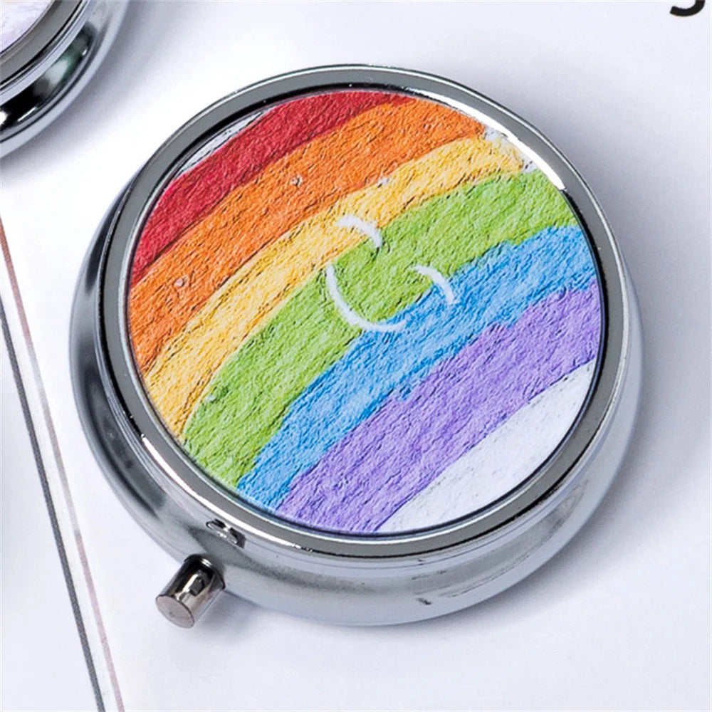 Portable 3 Cell Metal Pill Boxes Stainless Steel Round Pill Boxes Medicine Organizer Container Medicine Case Splitters Pill Box Oasis Select Style 4