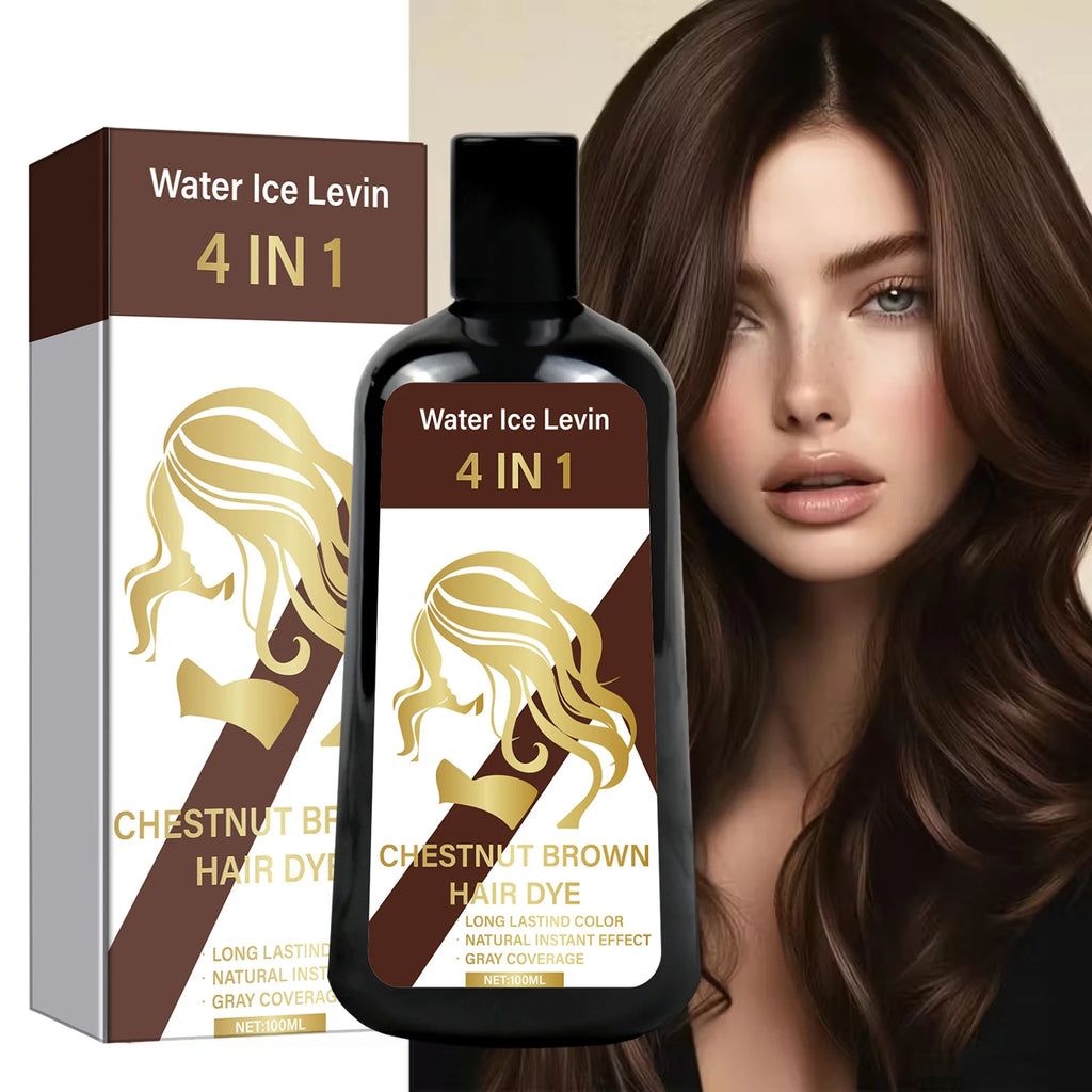 4-in-1 Chestnut Brown Hair Dye Shampoo – Instant Gray Coverage Hair Dye Shampoo Oasis Select