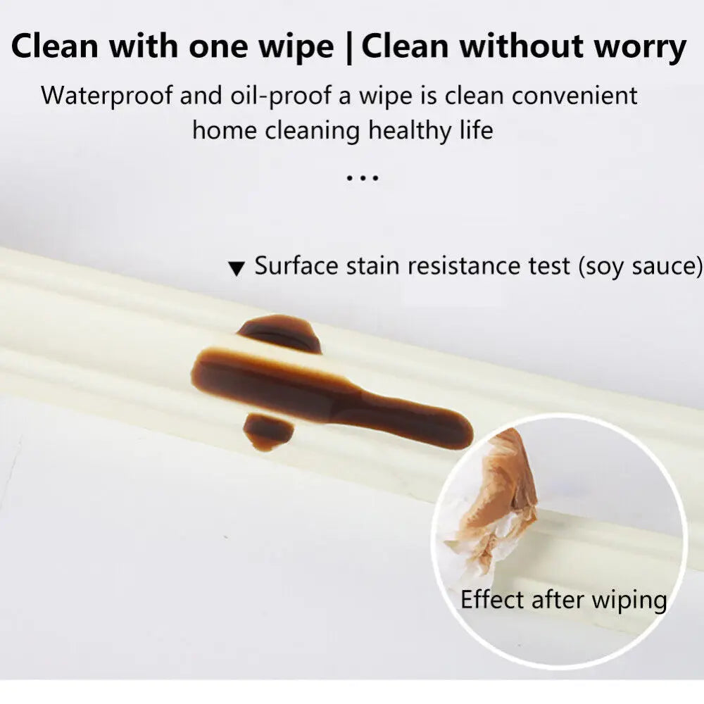 5M Self-Adhesive PVC Corner Trim Molding Strip | Skirting Line