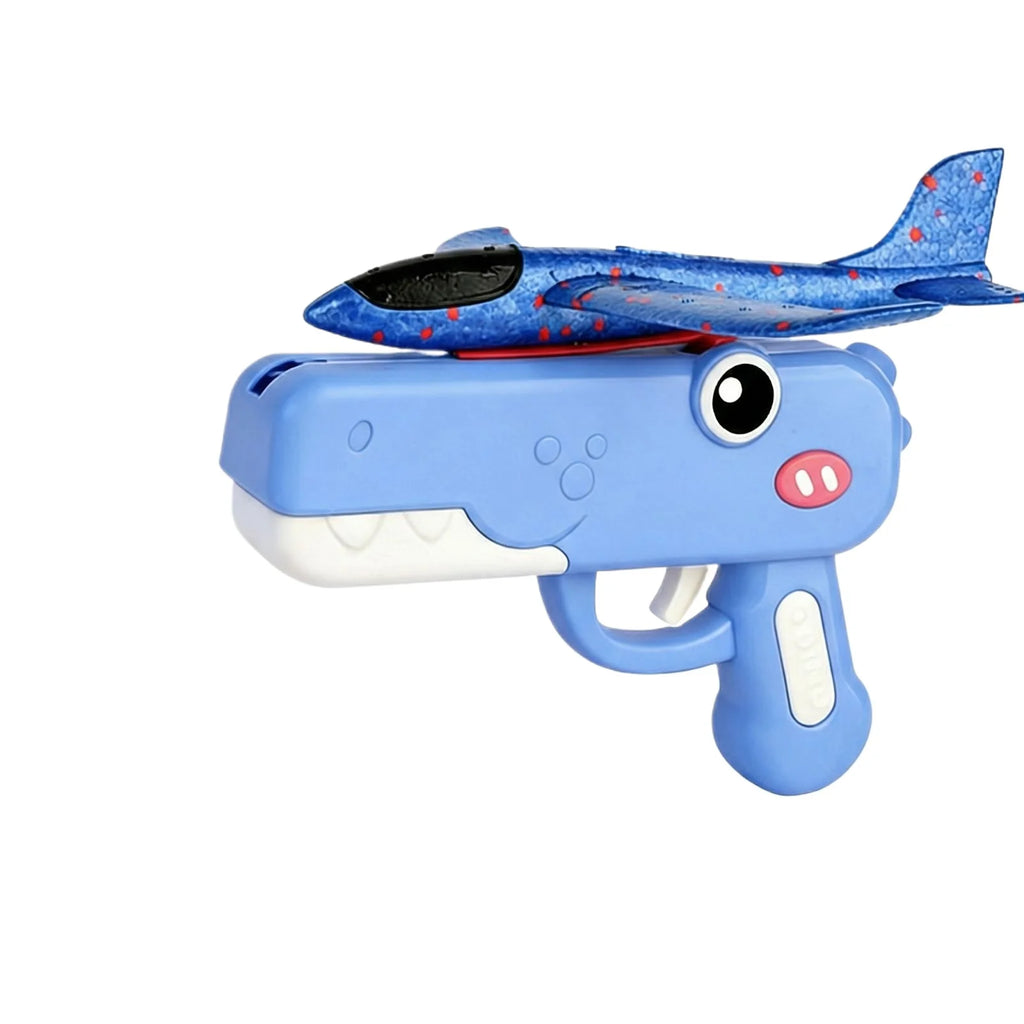 Dinosaur Foam Airplane Launcher Toy – One-Click, 3 Colors Foam Airplane Launcher Oasis Select Blue One Size