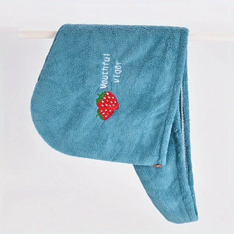 1pc Quickly Dry Hair Hat Super Absorbent Soft Bathroom Women Head Towels Girls Cute Hair Towel Hair Dry Wrap Bonnets Oasis Select light blue