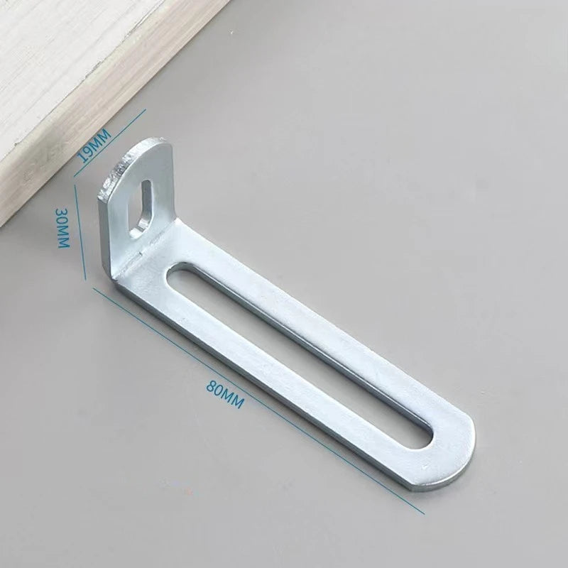 Adjustable Corner Code Long Hole Double Head 90 Degree Right Angle Fastener Connector L-shaped Bracket Angle Iron Oasis Select Silver
