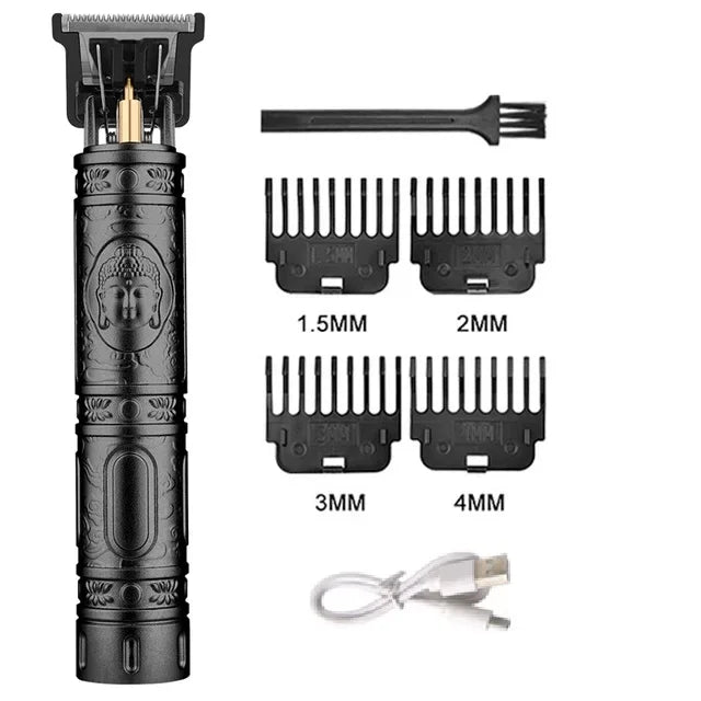 Vintage Carving Hair Cutting Machine T9 Professional Portable Rechargeable Man Beard Cutting Machine / Hair Clipper Accessories Oasis Select 060-BlackBuddha