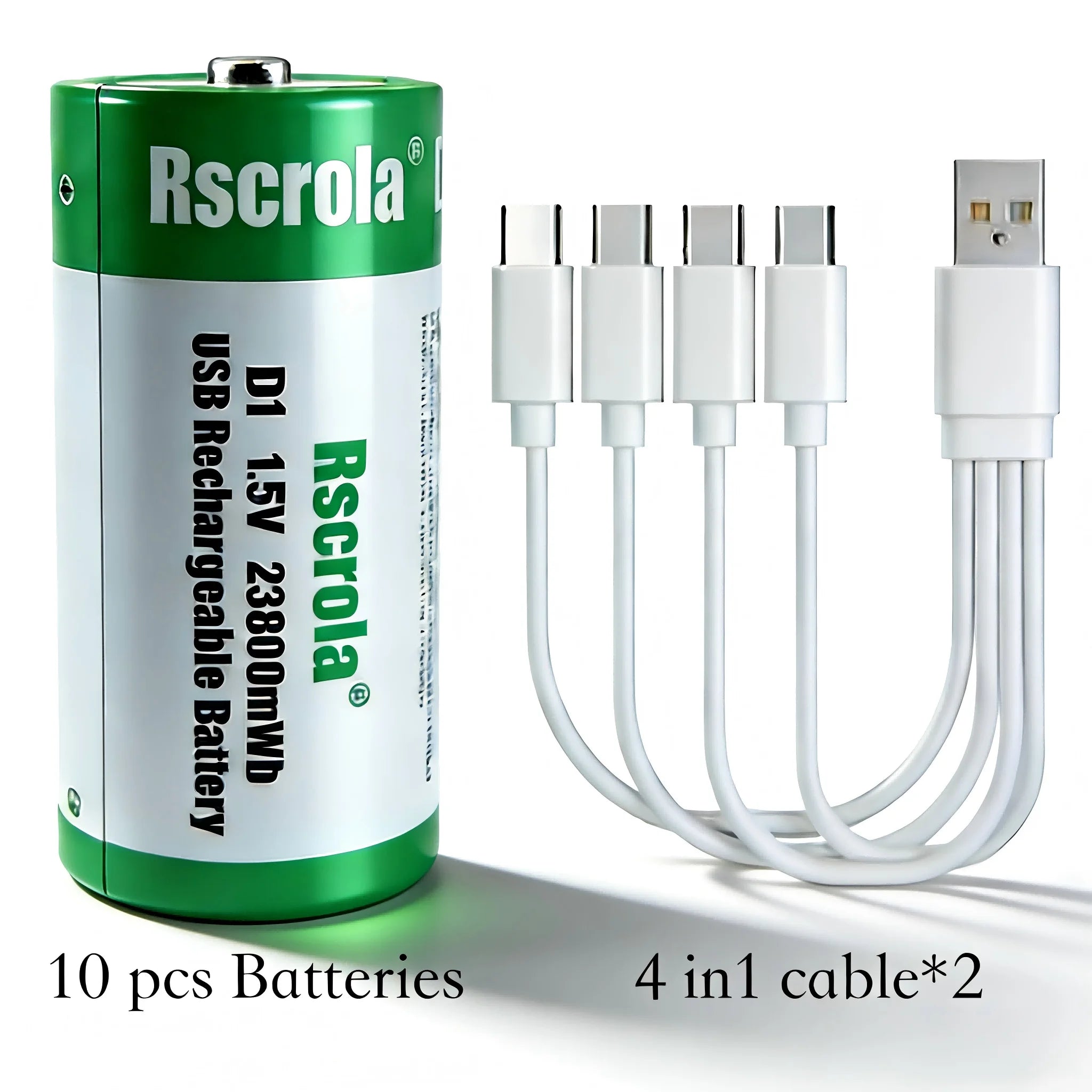 USB-C Rechargeable D Cell /C Cell Battery Li-ion High Capacity 23800mWh 19800mWh Rechargeable Batteries for Flashlight Radio Toy Oasis Select 1.5V 10 D Size Batteries