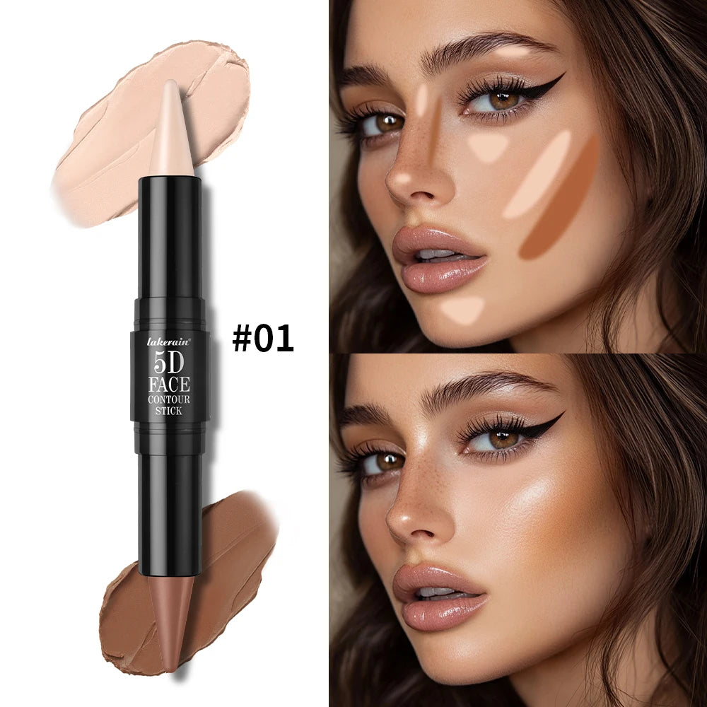 Lakerain 5D Dual-Ended Contour & Highlighter Stick | 12Hr Wear