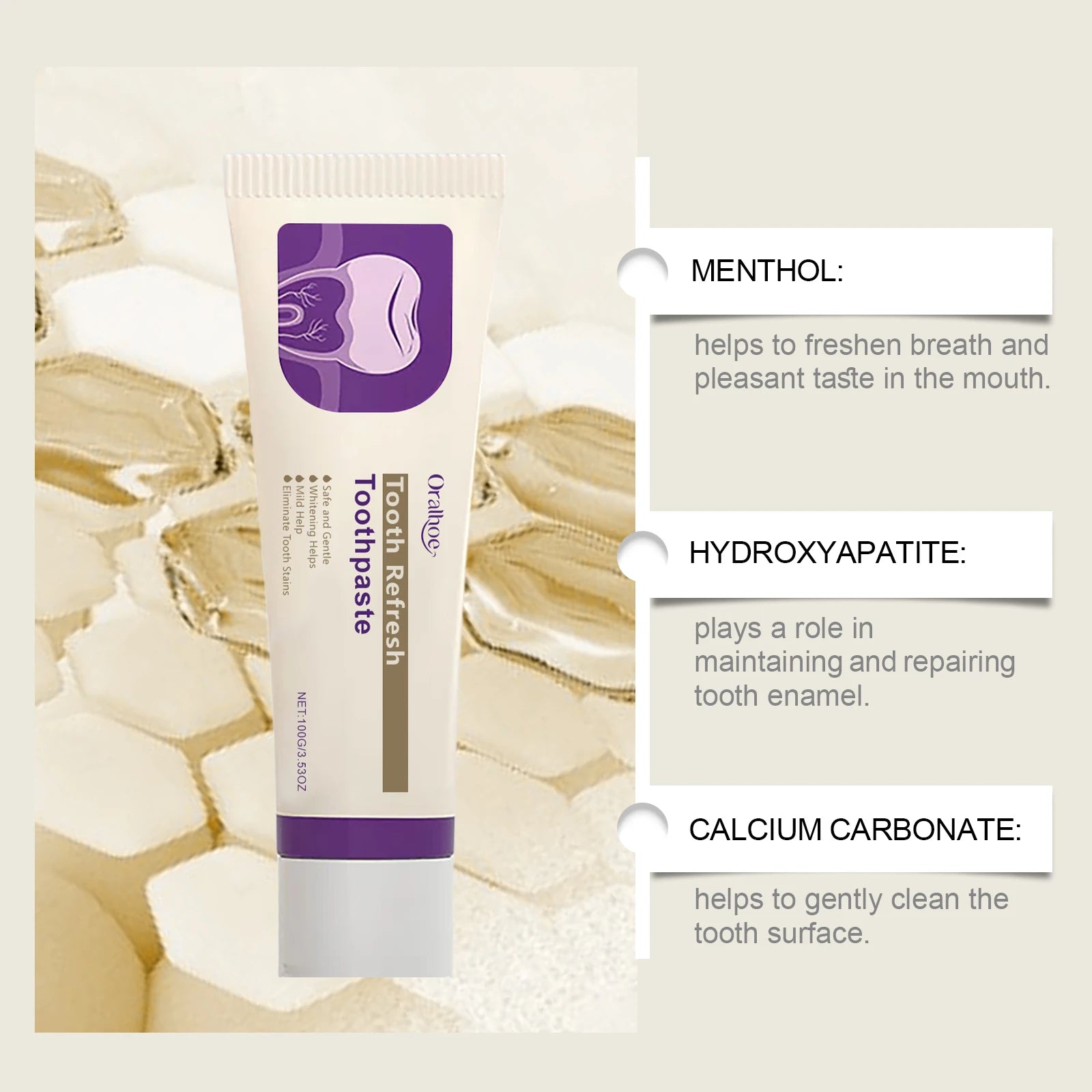 Teeth Refresh Toothpaste Whitening Freshen Breath Intensive Stain Removal Pain Sensitive Brightening Tooth Oral Care Toothpaste Oasis Select