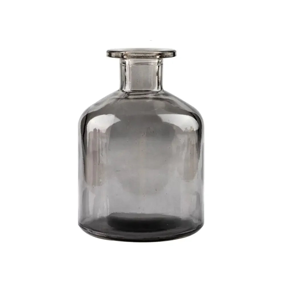 Transparent Glass Flower Vase | Modern Hydroponic Table Decor Glass Flower Vase Oasis Select Grey-Dadu