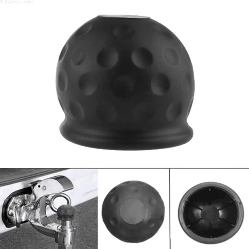 50mm Tow Bar Ball Cover Cap Universal Rubber Ball Hood Trailer Hitch Protect Towball Trailer Ball Cover Black Car Accessories Oasis Select