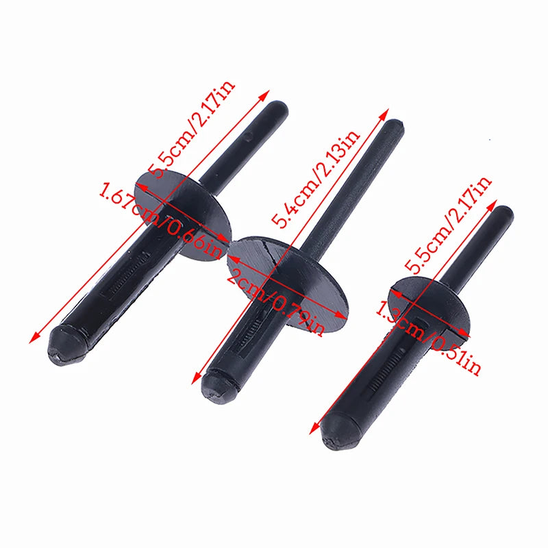 10Pcs Black Plastic Rivet Clip Retainer Fastener Blind Rivets Head Break Mandrel Blind Nail Rivets For Auto Accessories Oasis Select