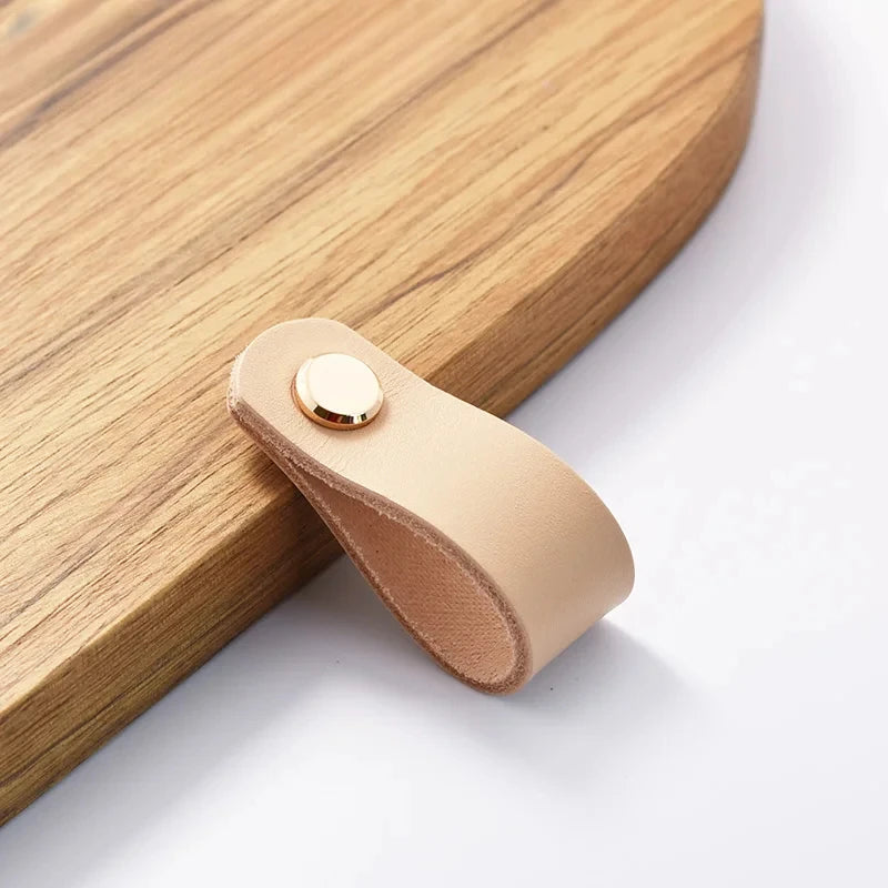 Nordic Style Leather Cabinet Handles for Furniture Cupboard Closet Wardrobe Kitchen Knobs Vintage Drawer Door Pulls Oasis Select