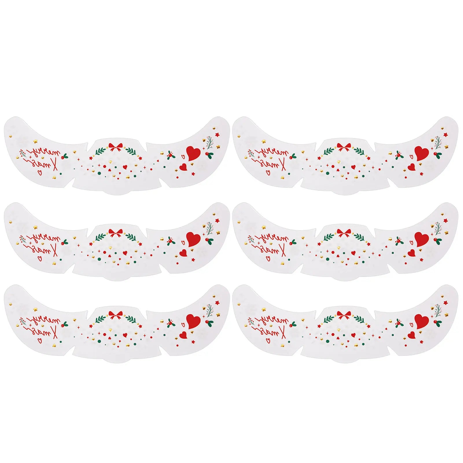 6-Pack Christmas Glitter Freckle Temporary Face Tattoo Stickers