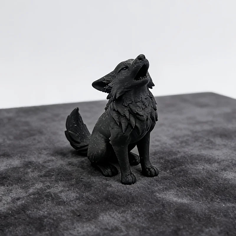 Howling Wolf Miniature Ornament Lonely Wild Wolf Statue Handicraft ForDIY Dioramas Wildlife Collectors Office Bedroom Decor Gift Oasis Select Howling Wolf 1 7.5x7x3.7cm
