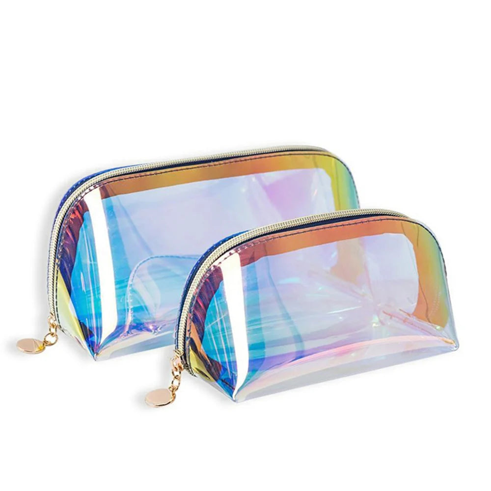Makeup Bag Iridescent Cosmetic Bag with Zipper Waterproof Travel Makeup Organizer Glitter Makeup Bag for Home Office Travel Busi Oasis Select