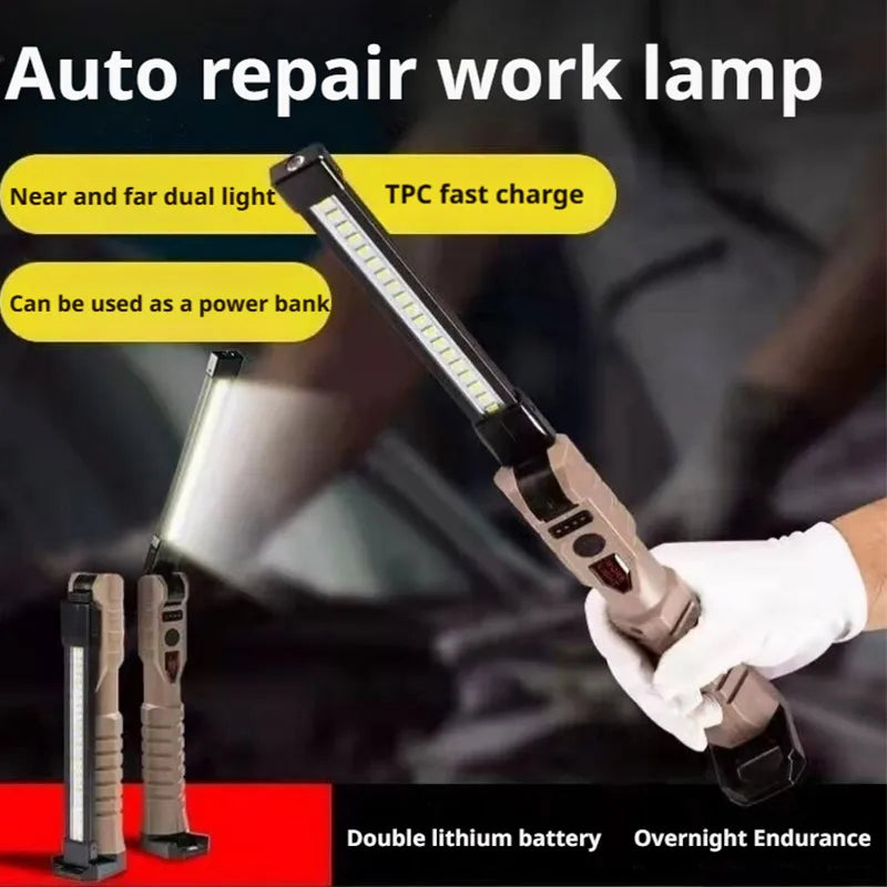 Folding COB XPE LED Work Light Handheld Flashlight with Built-in Battery Lamp Torch Emergency Car Inspection Lamp Red SOS Strobe Oasis Select