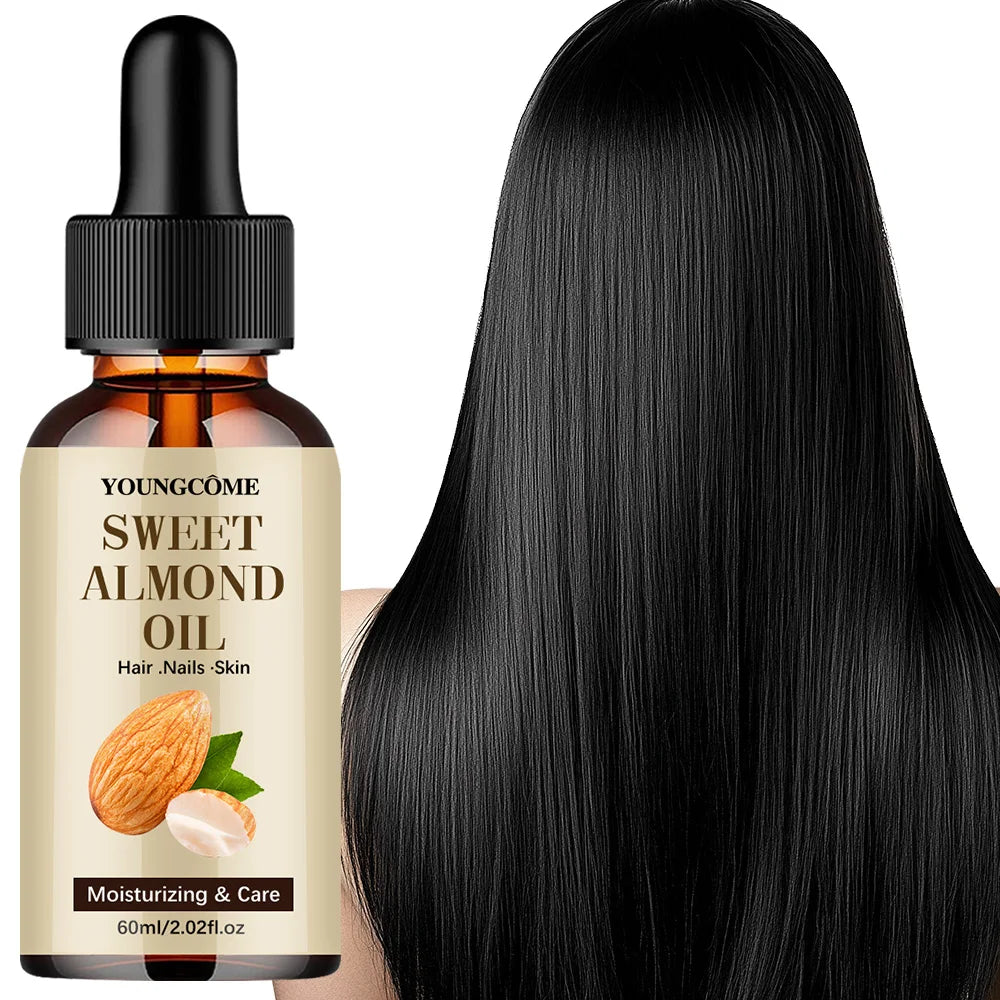 Sweet Almond Oil, Cold Pressed Pure Nourishing Moisturizing for Hair Skin Lightweight Hair Oil Pure, Multi-Purpose Body Face Oil Oasis Select