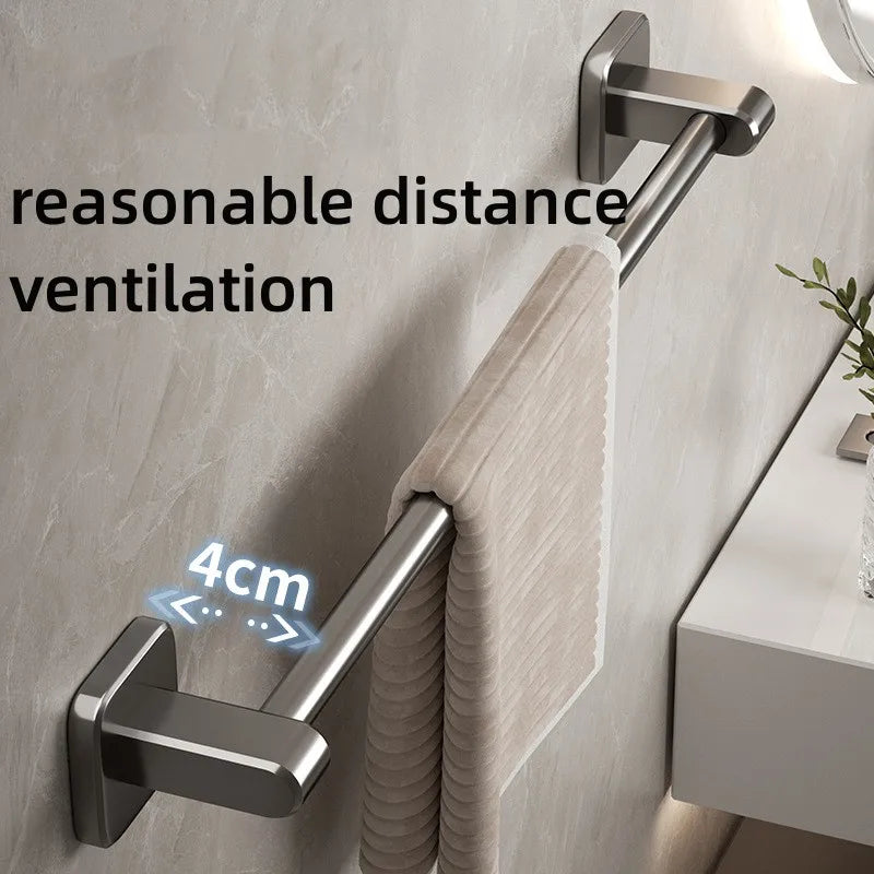 Bathroom Towel Holder White Without Drilling Bathroom Black Towel Rack Towel Bar Self-Adhesive Bathroom Towel Rack Towel Rail Oasis Select