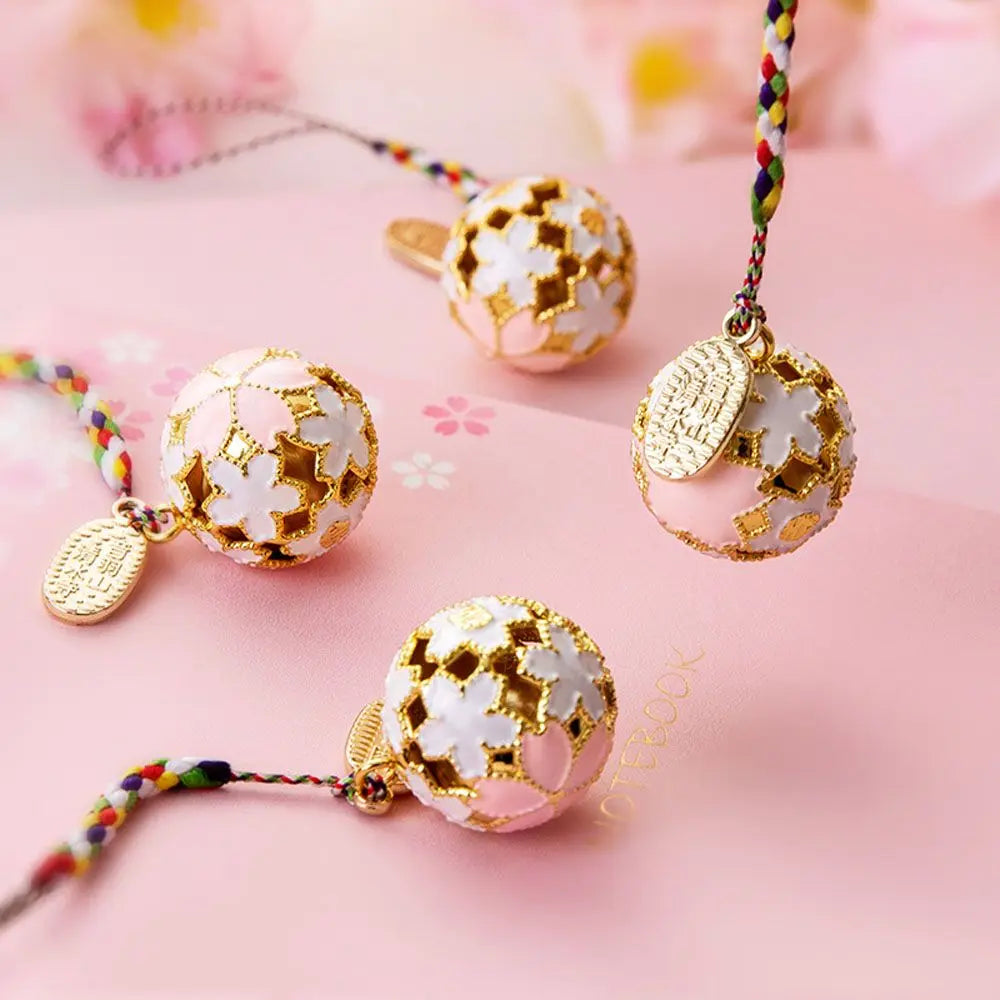 Japanese Sakura Bell Charm Keychain – Blessing Guardian