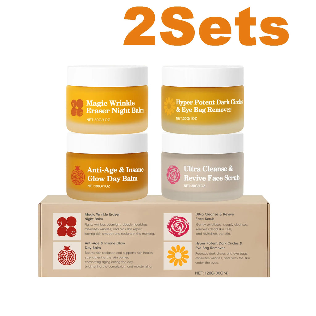Day Night Skincare Set Firming Moisturizing & Skin Barrier Repair Cream Tightening Brighten Face Scrub Nourishing Eye Care Combo Oasis Select 2 sets