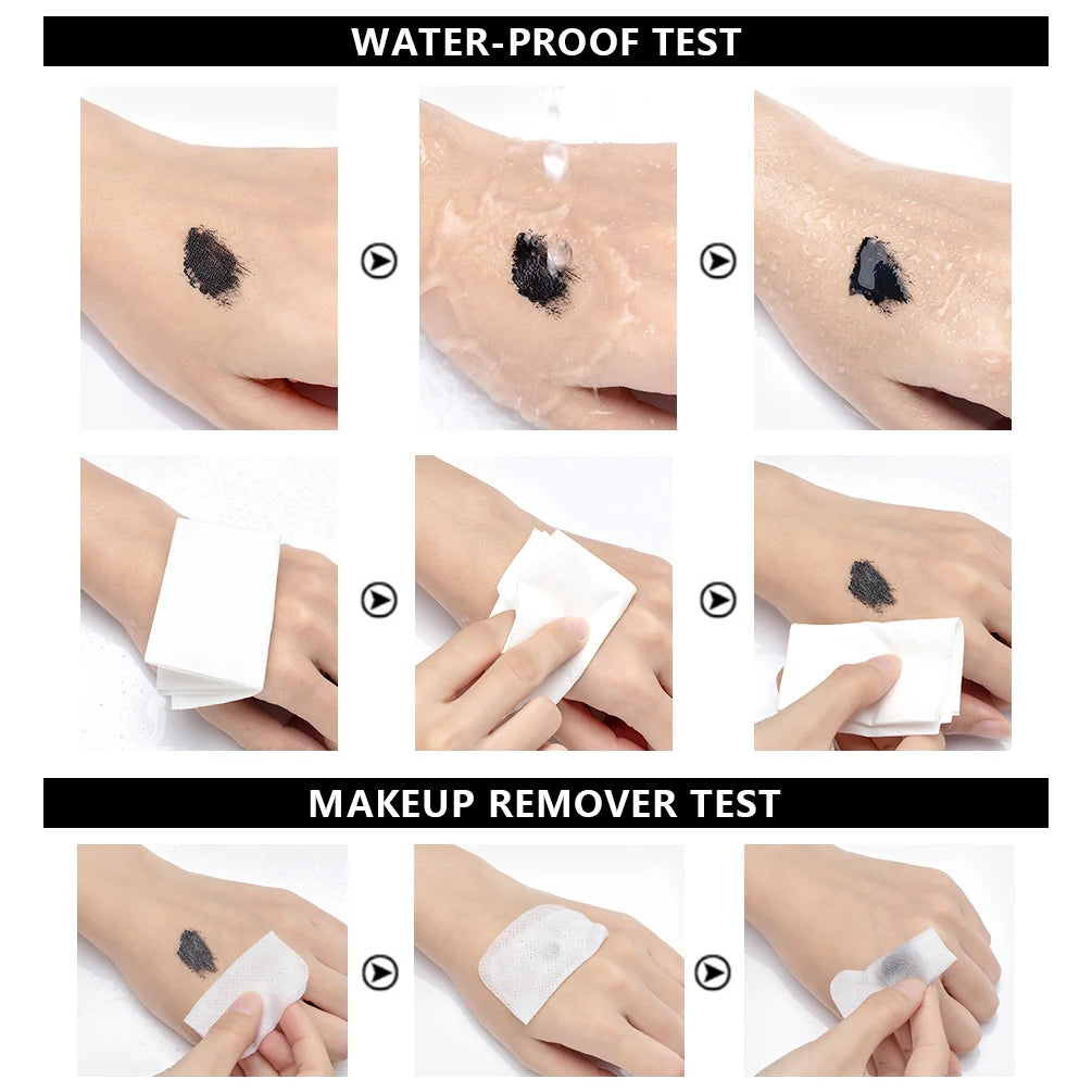 QiBest 4D Silk Fiber Mascara – Waterproof, Volumizing Black