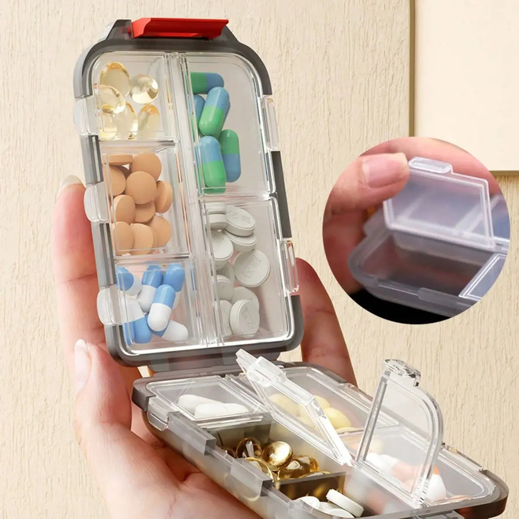 1pc 10 Compartment Pill Box Portable Double Compartment Pill Organiser Oasis Select