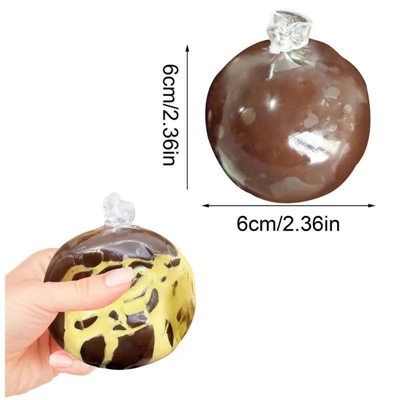 Squishy Stress Balls slow rebound wax skin squeeze toy for Kids Adult Quiet Sensory Fidget Toy Soothing Relieving Stress Oasis Select Chocolate mango 1PC
