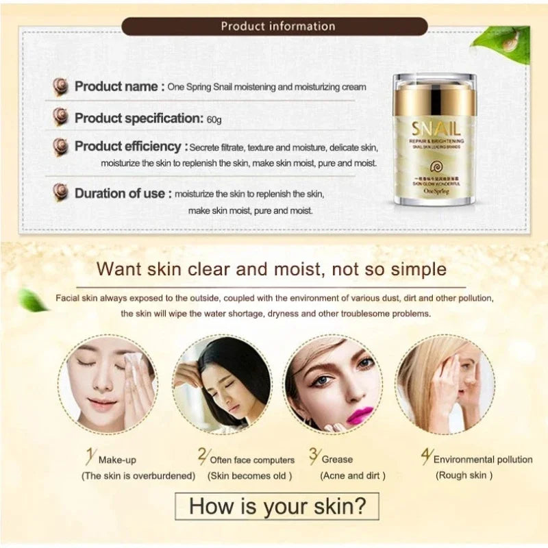 Snail Collagen Skincare Set – Anti-Aging Face & Eye Cream Skincare Combo Set Oasis Select